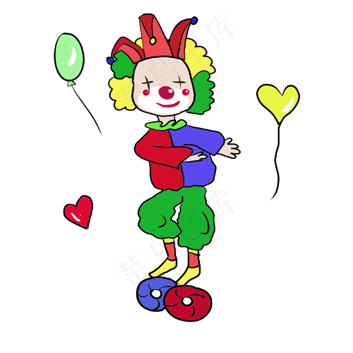 跳舞的小丑装饰插画