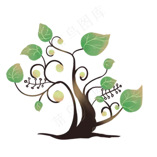 植树节商用卡通手绘树木