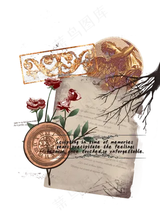 欧式复古贴纸手账拼贴