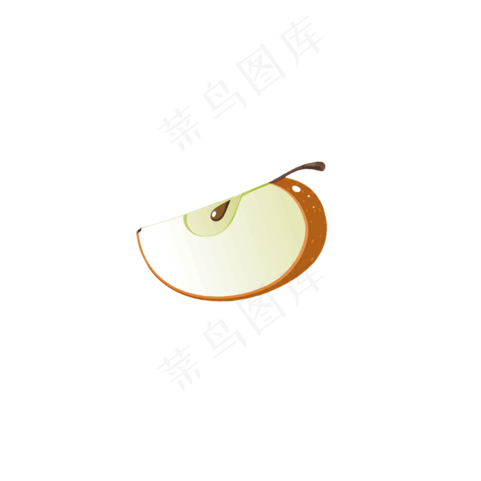 水果类装饰图案一瓣苹果(2000X2000(DPI:299))psd模版下载