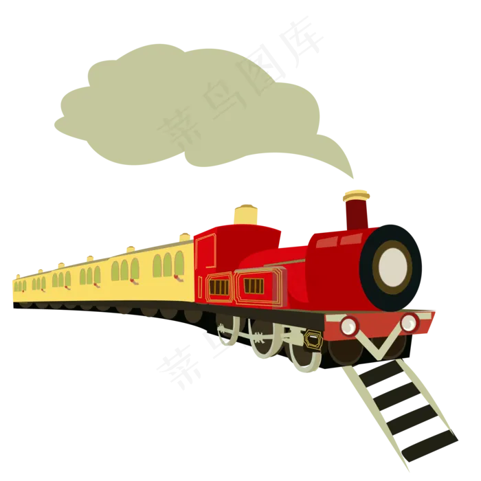 开往英国的蒸汽火车,免抠元素(2000*2000px 300 dpi )ai矢量模版下载