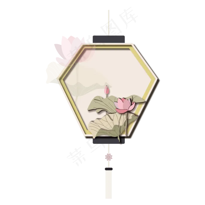 微立体古典传统中国风节日装饰荷(3000X3000(DPI:300))ai矢量模版下载