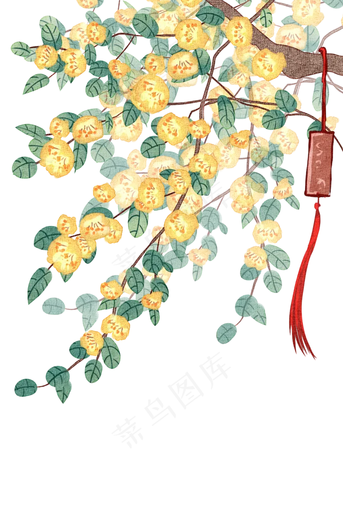 黄色古风花迎春花(1024X1536(DPI:299))psd模版下载