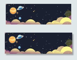 卡通宇宙星空banner