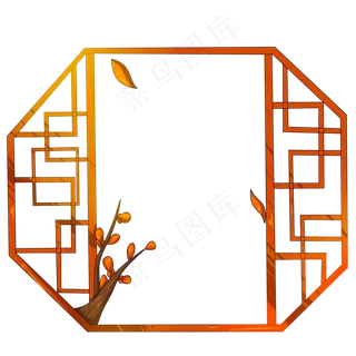 复古风立春植物边框