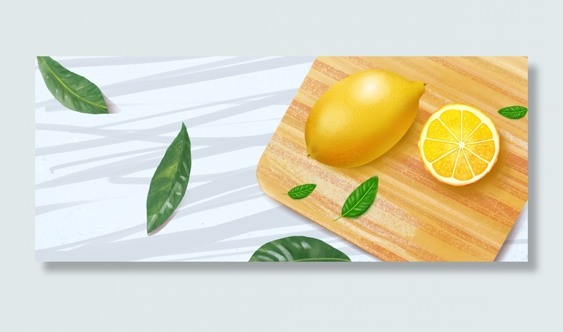 夏日降暑清凉饮料水果(1920*800px 	       )psd模版下载