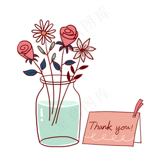 文艺小清新手绘花朵PNG免抠素