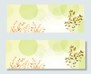 小清新花卉浅绿夏日促销banner