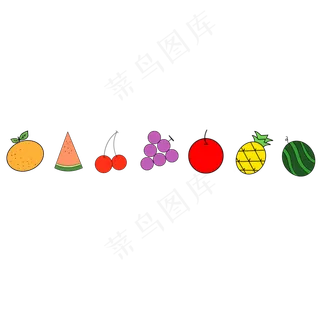 手绘水果分割线