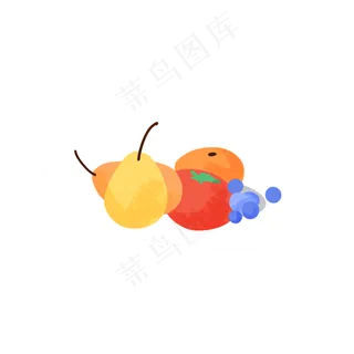 一盘新鲜的水果卡通元素
