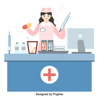 矢量展平医生，医学工作插图元素