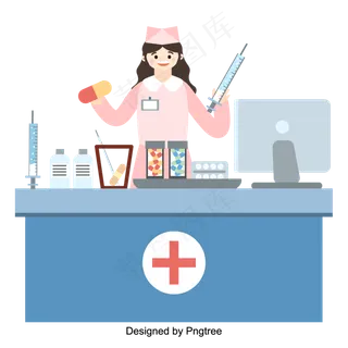 矢量展平医生，医学工作插图元素