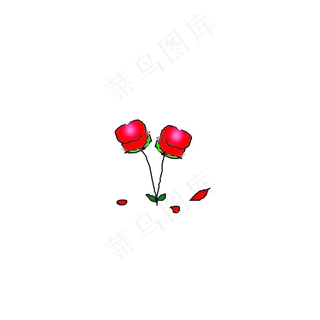 美丽的玫瑰花和花瓣