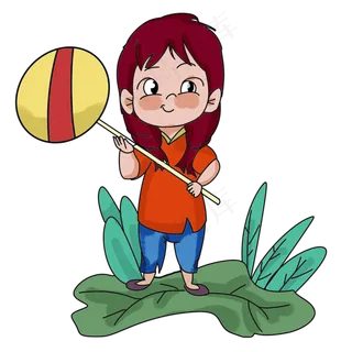 儿童节手绘糖果女孩