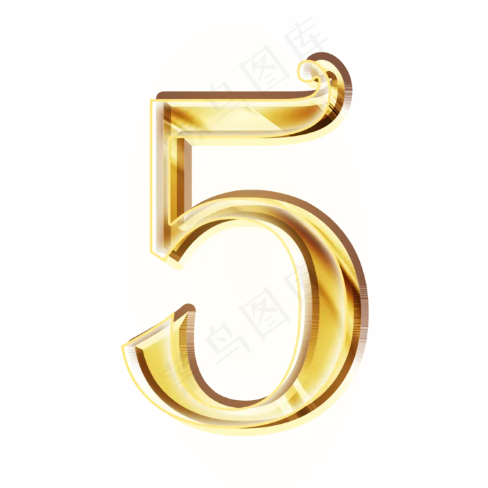 金色倒计时数字5(2000*2000px 	      )psd模版下载