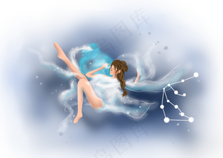 12星座水瓶座人物,免抠元素