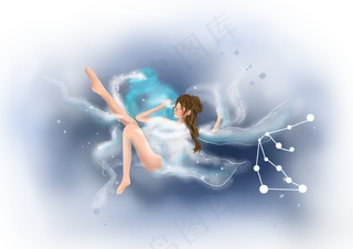 12星座水瓶座人物,免抠元素
