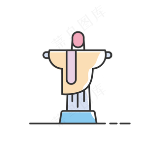 世界旅游MBE风格基督像景点图案