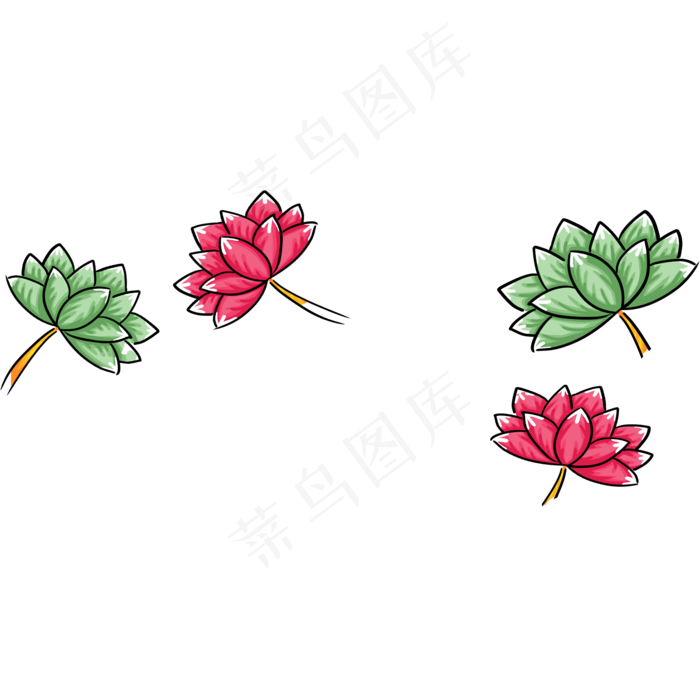 莲花荷花,免抠元素