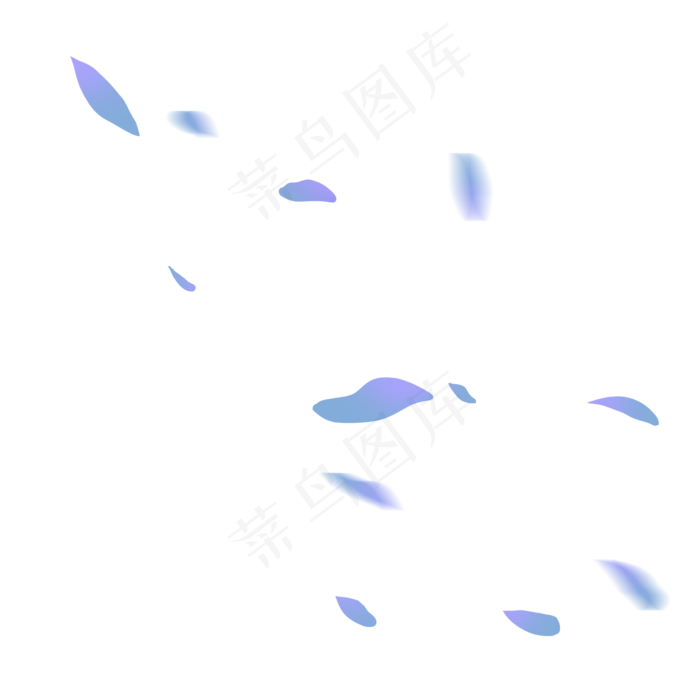 淡蓝色小清新治愈花瓣,免抠元素(2000*2000px)psd模版下载