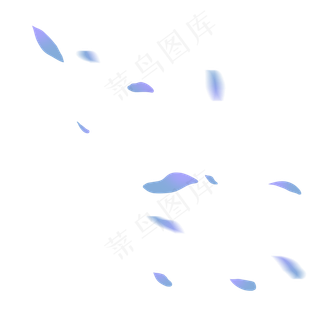 淡蓝色小清新治愈花瓣,免抠元素