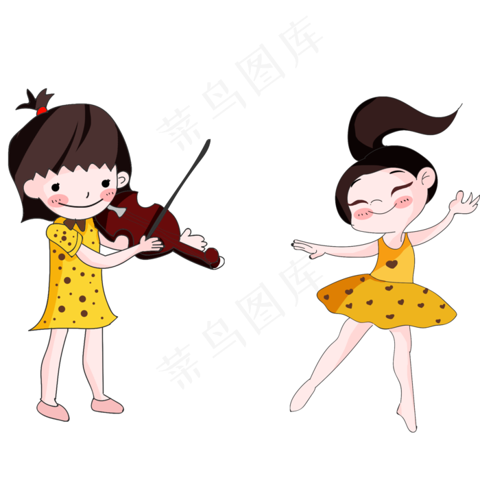 美丽舞蹈少女装饰元素,免抠元素