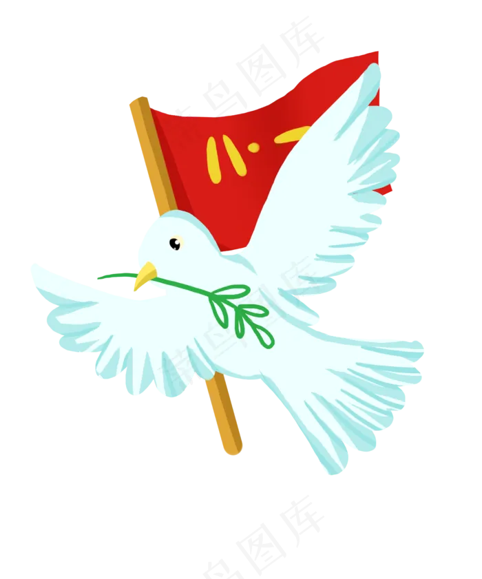和平鸽八一军旗(2480X2979(DPI:300))psd模版下载