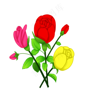 复古唯美手绘玫瑰花