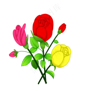 复古唯美手绘玫瑰花