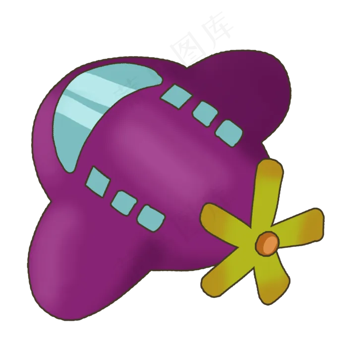 六一儿童节紫色玩具飞机(2000X2000(DPI:300))psd模版下载
