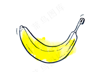 矢量水彩手绘彩绘香蕉素材