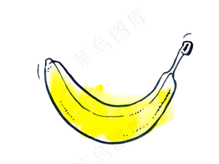 矢量水彩手绘彩绘香蕉素材