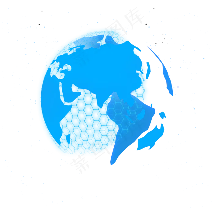 卡通蓝色渐变的地球免抠图(2000*2000px 300 dpi )psd模版下载