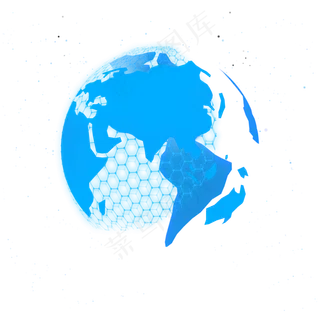卡通蓝色渐变的地球免抠图