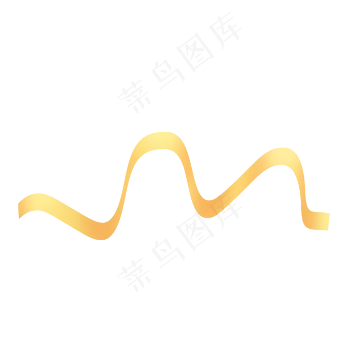 金黄色M形状折叠彩带,免抠元素(2000*2000px 300 dpi )psd模版下载