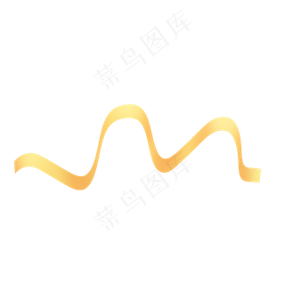 金黄色M形状折叠彩带,免抠元素