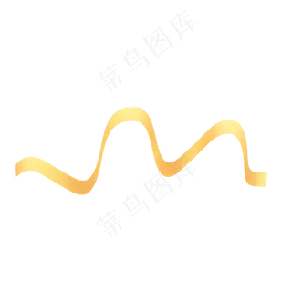 金黄色M形状折叠彩带,免抠元素