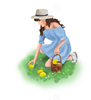 暑假夏日夏季大暑小暑采摘柠檬的