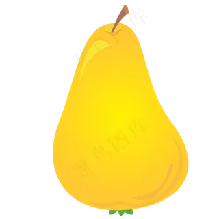 一个卡通鸭梨水果