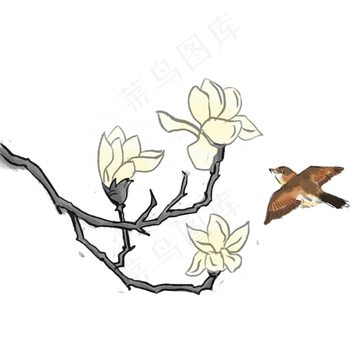 古风古典风格中国风水墨风荷花矢