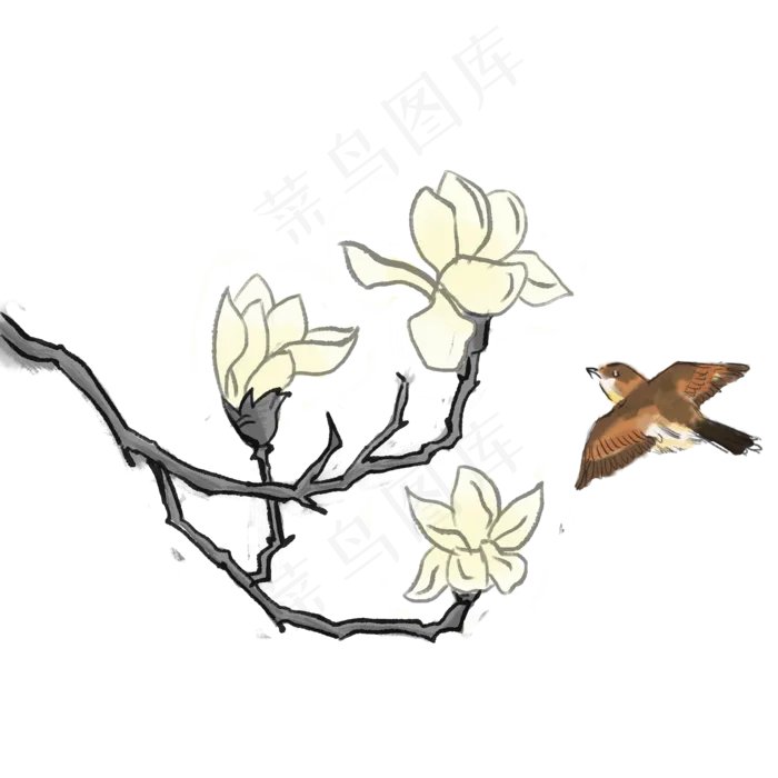 古风古典风格中国风水墨风荷花矢(2000X2000(DPI:300))psd模版下载