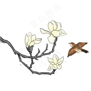 古风古典风格中国风水墨风荷花矢