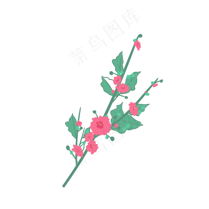 花朵花束夏天粉色(2000X2000(DPI:300))psd模版下载