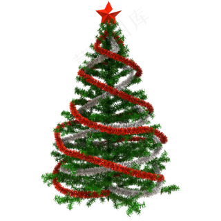 彩带圣诞树,免抠元素