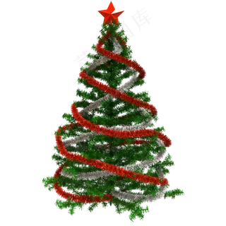 彩带圣诞树,免抠元素