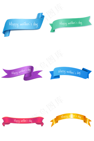 母情节组合多彩飘带