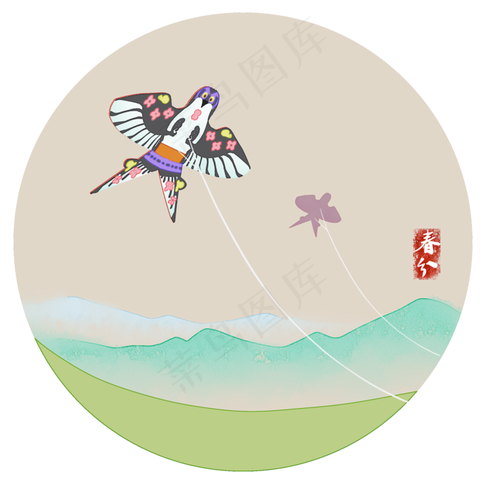 春分踏青春天PNG素材,免抠元素