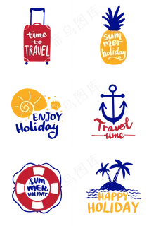 假日旅行简约英文花体字怀旧剪影