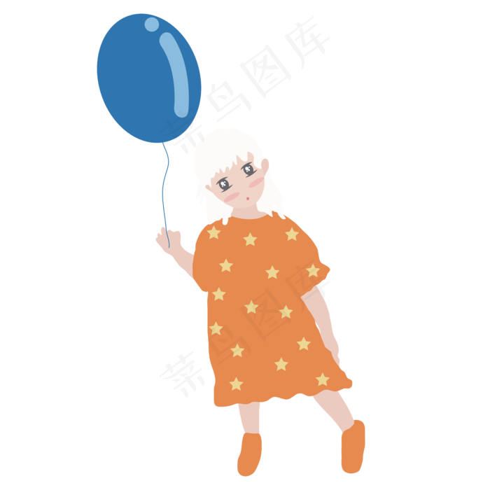 儿童节可爱拿气球的女孩(6250*6250px 300 dpi )ai矢量模版下载