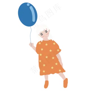 儿童节可爱拿气球的女孩